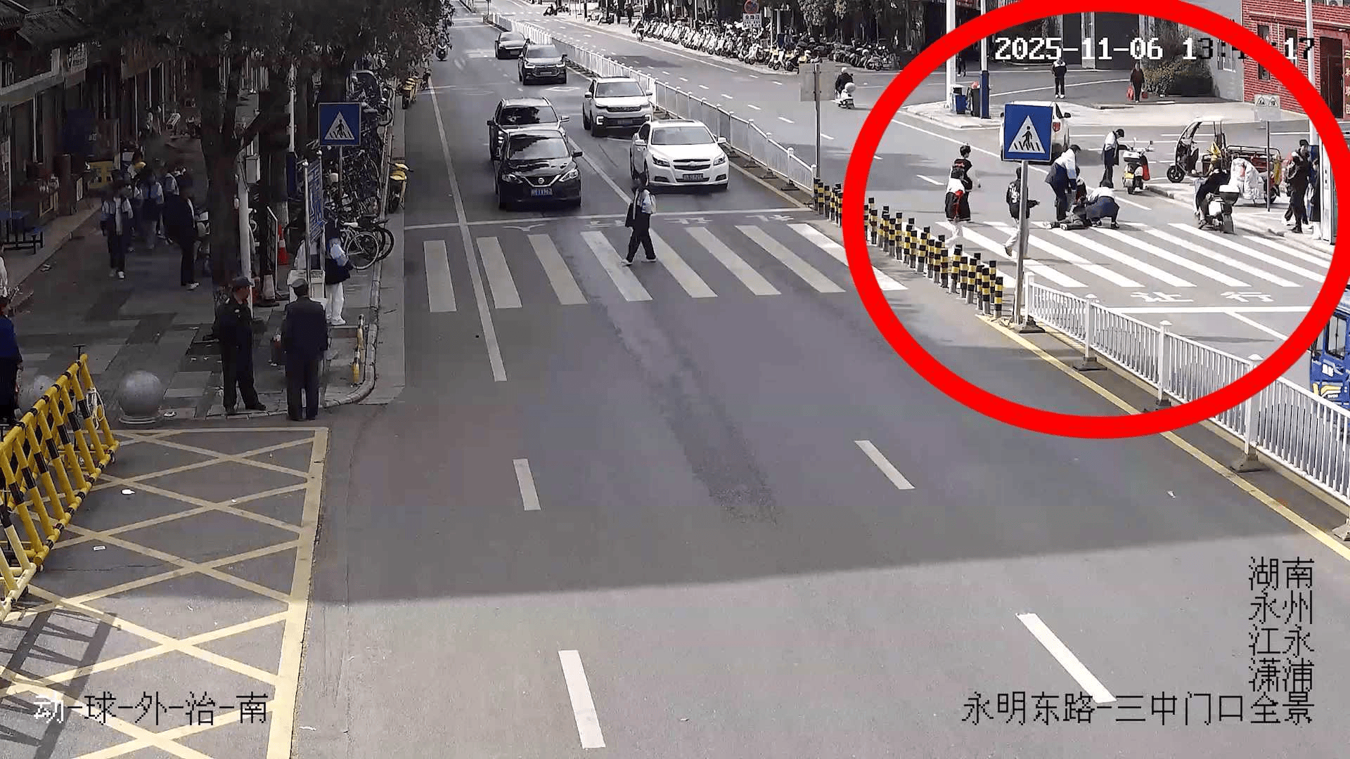 湖南江永：四名学生街头勇扶摔倒老人传递正能量